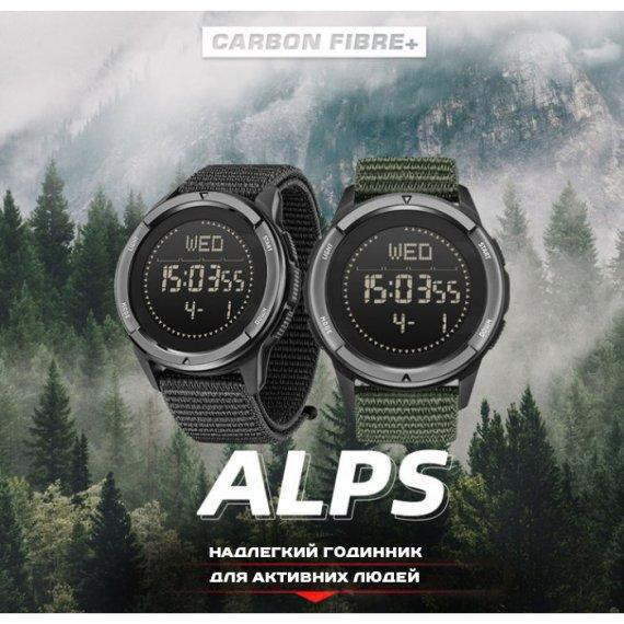 Годинник чоловічий водостійкий тактичний North Edge Alps Stainless Black з компасом (2 ремінці) Вінниця - фото 6