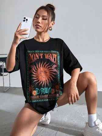 Футболка женская с принтом  42 Черная 2664082645 Днепр