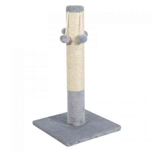 Когтеточка Природа Д04 столбик с четырьмя бубонами, серая, 36х36х67 см Киев