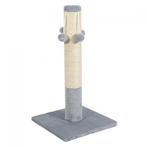 Когтеточка Природа Д04 столбик с четырьмя бубонами, серая, 36х36х67 см Киев - изображение 1
