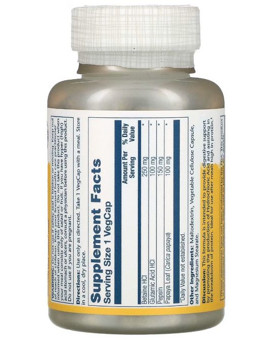 Бетаин HCL + пепсин (HCL with Pepsin) 180 капсул Київ - фото 2