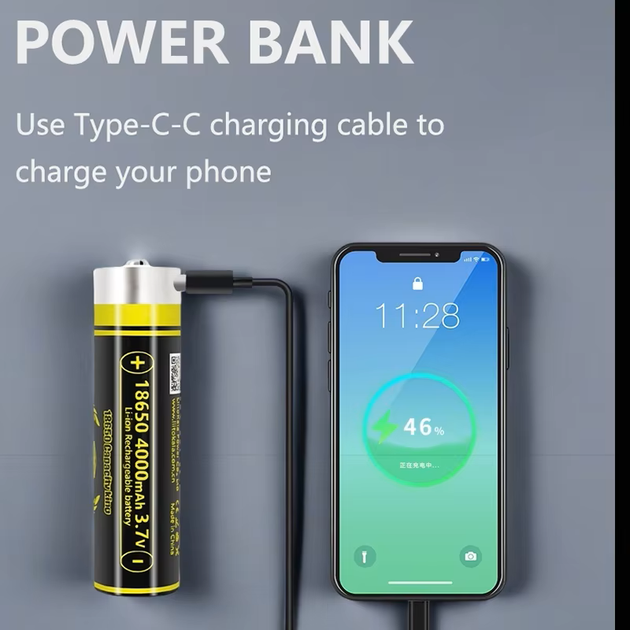 Акумулятор 18650 LiitoKala 4000mAh 3.7V Li-ion KING4000 Type-C Київ - фото 5