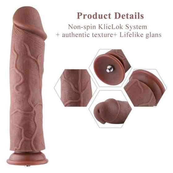 Силіконовий фалоімітатор для секс-машин Hismith 11″ Silicone Dildo, система KlicLok Sex Aura Київ