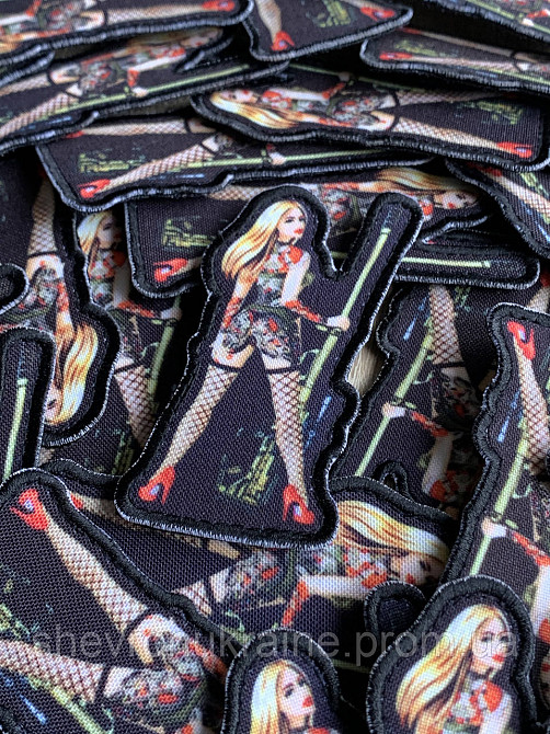 Печатный шеврон Девушка снайпер (Форма контурная. На липучке) Размер 9x5см Киев - изображение 3