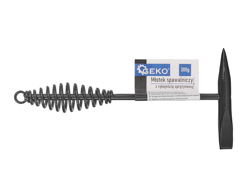 Молоток зварювальника "GeKo" з металевою пружинною ручкою 300 грам Киев - изображение 3