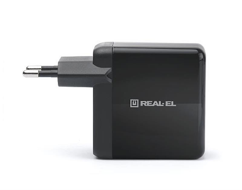Мережевий зарядний пристрій REAL-EL CH-350 QC3.0 (2USB, 3A) Black Чорний Харків - фото 1