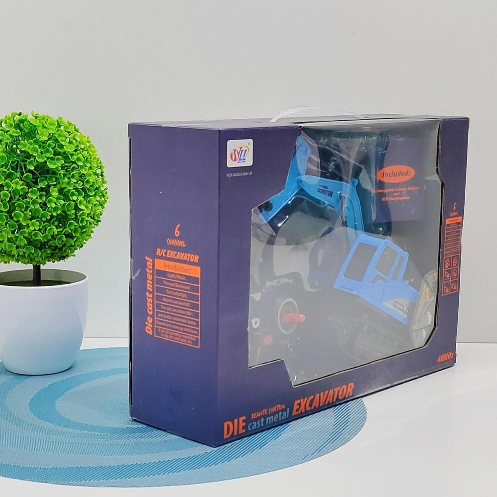 Екскаватор гусеничний на радіокеруванні з підсвічуванням та звуком Блакитний (700-C2) Чернигов - изображение 2