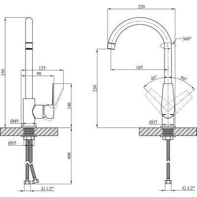 Змішувач Kroner Eifel-C030 (CV023618) Вінниця - фото 8