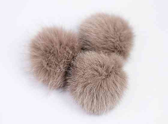 Помпони з натурального хутра песця на шапку 10-12см Кофе Харків