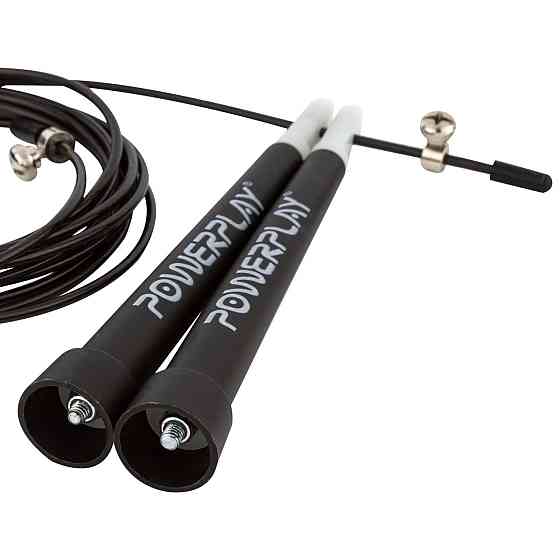 Скакалка швидкісна PowerPlay 4202 Ultra Speed Rope Чорна (2,9m.) Луцьк