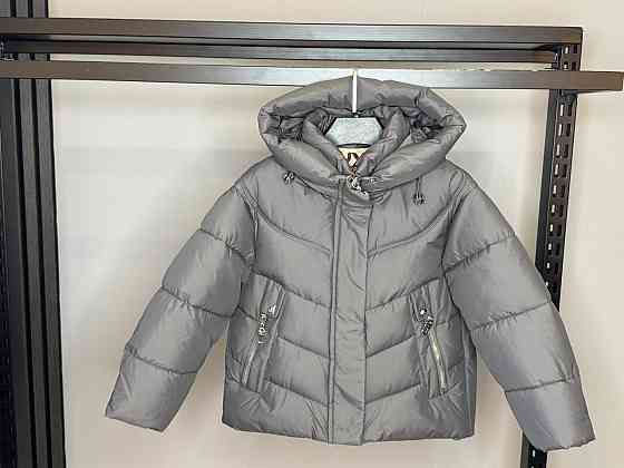 Детская зимняя куртка для девочки графит 116,122,128,140 Николаев