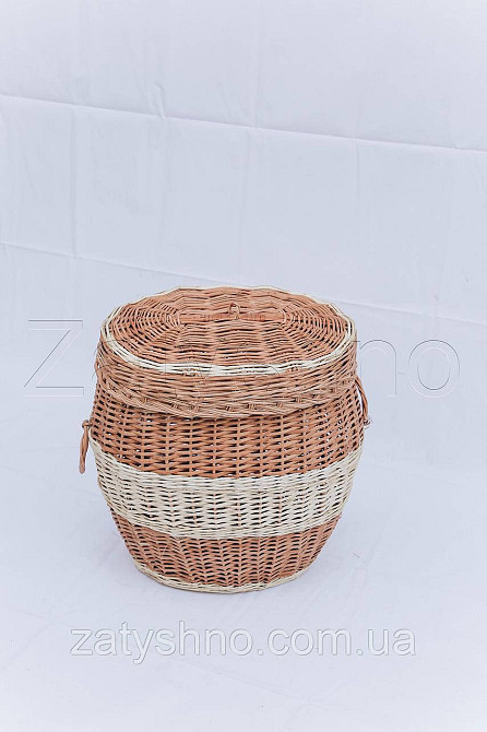 Бочка для білизни овальна плетена Київ - фото 4