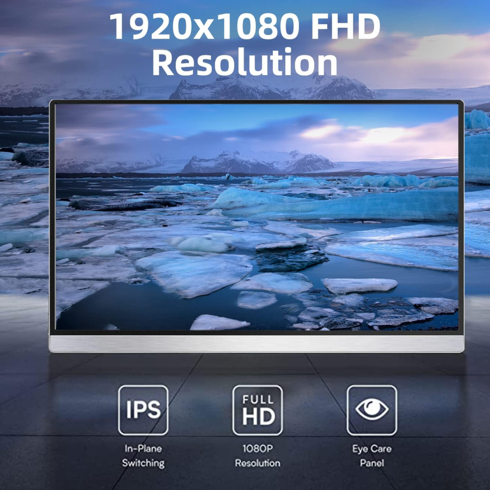 Портативний монітор AYY 15.8" FHD 1080P IPS HDR: Другий екран для MacBook, Ноутбука, PS5, Xbox, Switch + Чохол-підставка Київ - фото 6