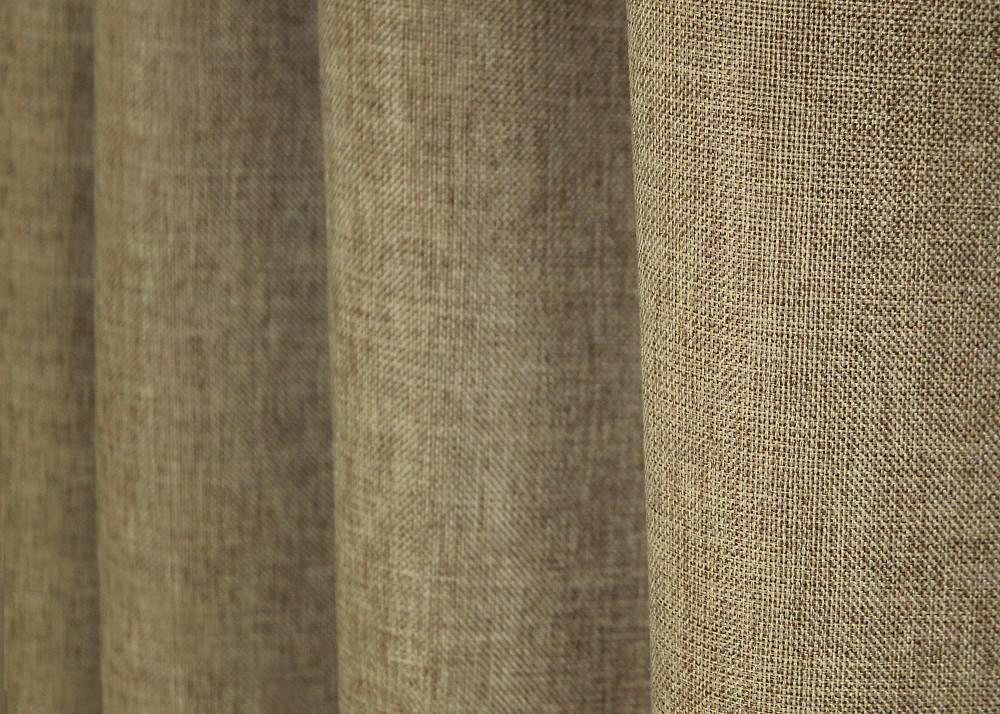 Комплект готових штор VR-Textil Льон Мішковина № 673ш Капучино 200х250 см 2 шт (39-0057) Київ - фото 7