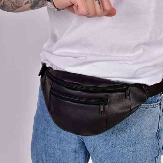 Сумка на пояс мужская бананка поясная экокожа компактная Мужская кожаная бананка Киев