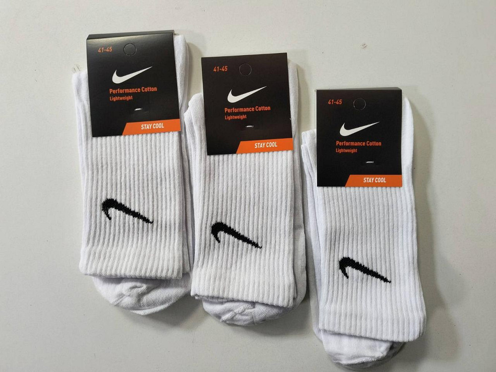 Набір якісних чоловічих високих бавовняних шкарпеток 3 штук Nike 3 41-45 Київ - фото 1