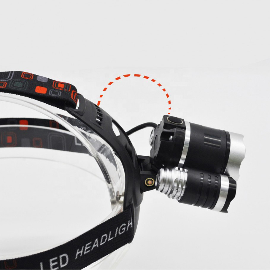 Мощный налобный аккумуляторный фонарь WT-256 с 3 фонариками, 2 аккумуляторные батареи 18650 зум на 250м Каменец-Подольский - изображение 8