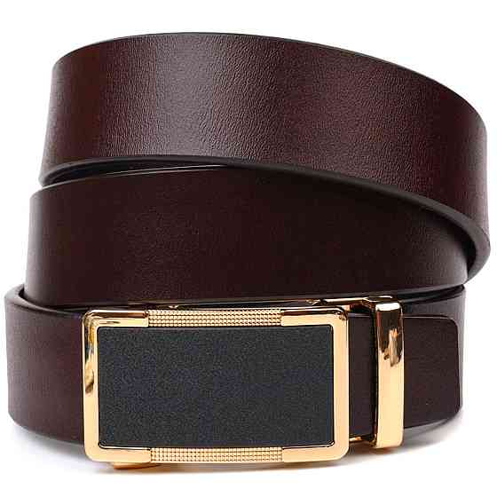 Брючний чоловічий ремінь із натуральної шкіри 21476 Vintage Коричневий Київ