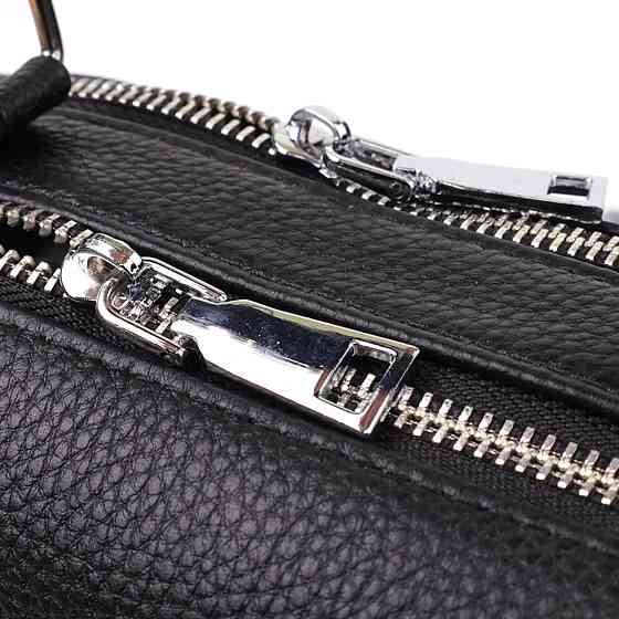 Жіноча сумка на два відділення з натуральної шкіри Vintage 22919 Чорний Київ