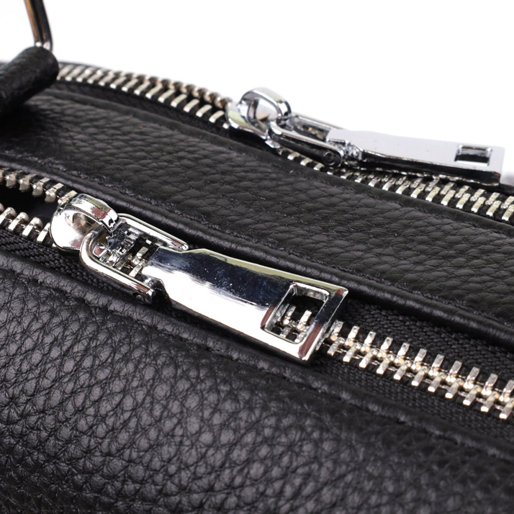 Жіноча сумка на два відділення з натуральної шкіри Vintage 22919 Чорний Київ - фото 5