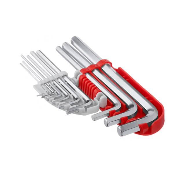 Набір ключів Г-подібних шестигранних, подовжені, 9 шт., 1,5-10 мм, S2, професійні INTERTOOL HT-1803 Київ - фото 3