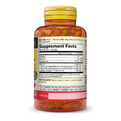 Жирные кислоты Mason Natural Рыбий жир и Омега 3 1000/600мг, Fish Oil & Omega 3, 30 геле (MAV14638) Винница