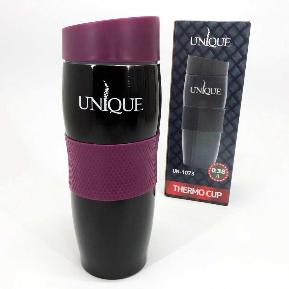 Термос туристичний прогумований UNIQUE, Термокружка маленька, Термочашка похідна, Подорожній термос GJ-29 Львів - фото 10