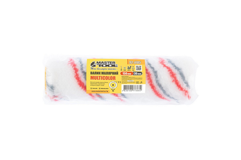 MASTERTOOL Валик малярський MASTERTOOL Multicolor 30/150/11 мм Ø 6 мм 92-4705_Р Коломия - фото 3