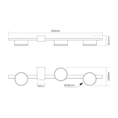 LED Світильник під лампу 3*GX53 накладний чорний VL-SPF32-3B Videx Житомир - изображение 3