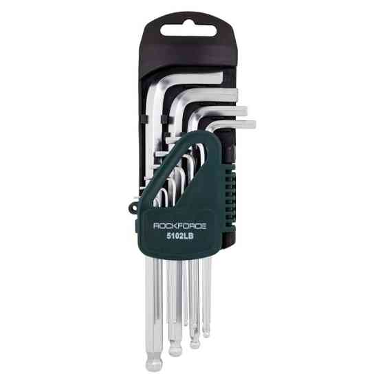 Набір ключів Г-подібних довгих з шаром 6-граних, 10пр. (1.27, 1.5, 2, 2.5, 3-6, 8, 10мм) ROCKFORCE RF-5102LB Одеса