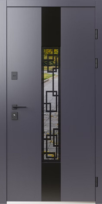 Двері вхідні SARMAK Еталон термо Монако дерев'яна панель ArWood / ПВХ біле дерево 970х2050 мм Київ - фото 1