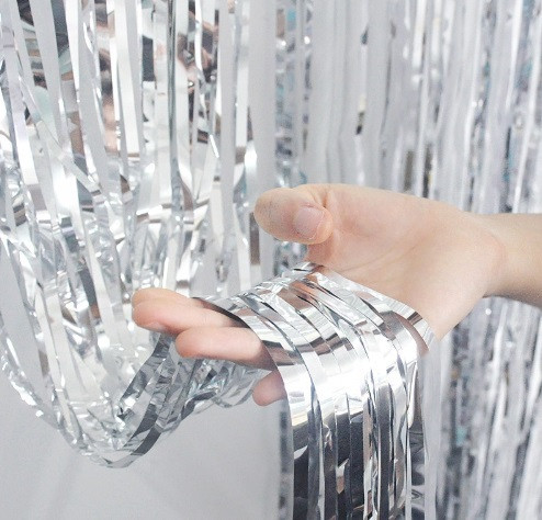 Дощик для фотозони 1 м на 1 м сріблястий Київ - фото 3