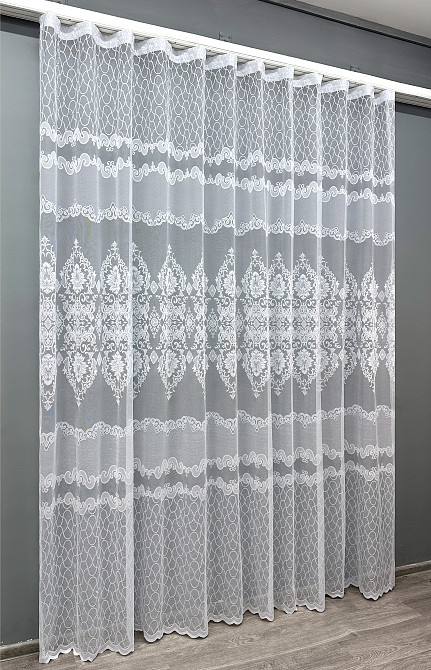 Тюль з тканини жакард колір білий 1262т Київ - фото 8