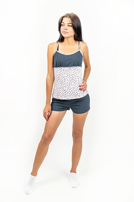 Спальный женский комплект пижама+халат, розовый , топ Крохатушка одяг Киев - изображение 4