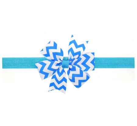 Детская повязка в полоску голубая - окружность 36-48см, размер банта 9см Киев