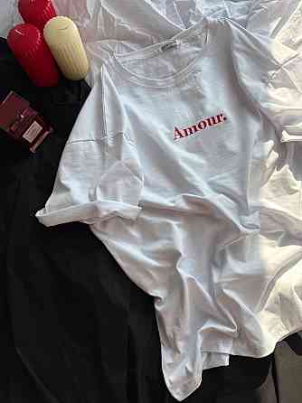 Женская базовая оверсайз футболка AMOUR из турецкого кулира Одесса