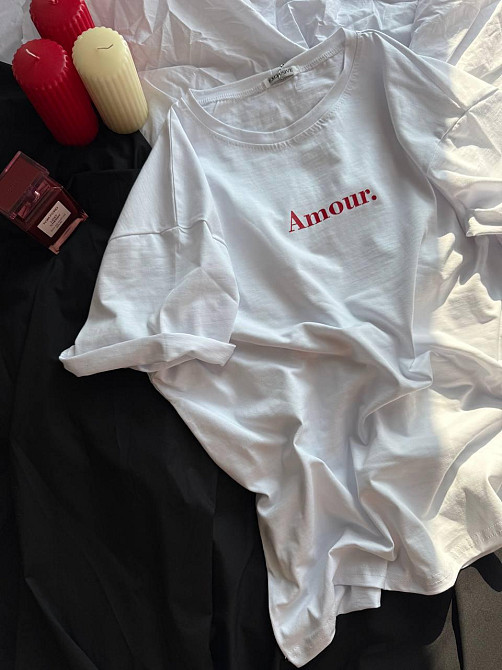 Женская базовая оверсайз футболка AMOUR из турецкого кулира Одесса - изображение 5