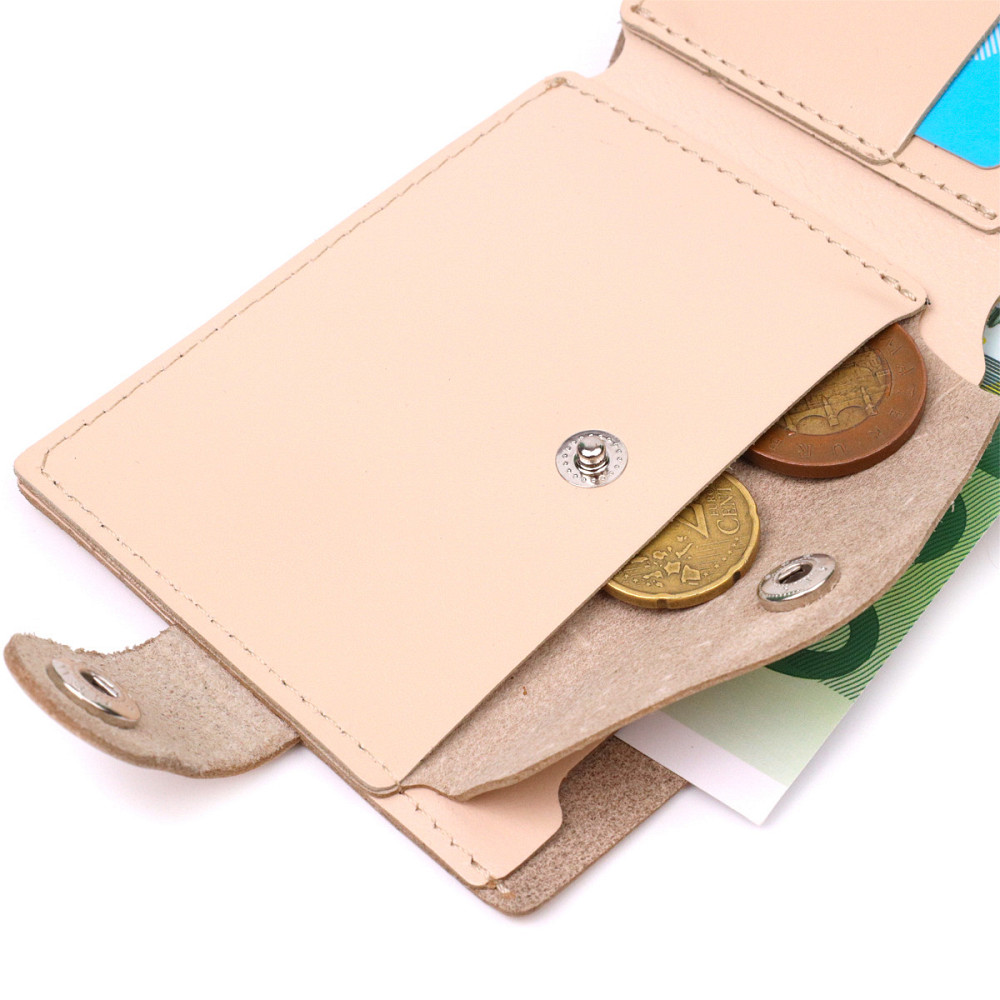 Стильный женский кошелек с монетницей кожаный SHVIGEL 16623 Молочный Киев - изображение 4