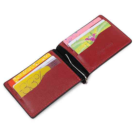 Шкіряний стильний затиск для грошей унісекс GRANDE PELLE 11541 Чорний Київ