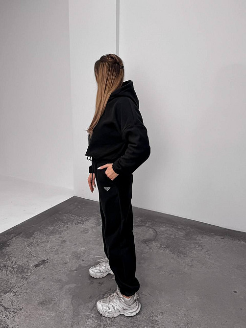 Женский теплый костюм, из флис полара L-XL, Чорний Одеса - фото 5