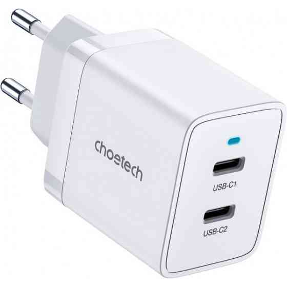 Зарядний пристрій 2хUSB-C 40W PD QC3.0 Q5006 білий Choetech (Q5006-EU-WH) Киев
