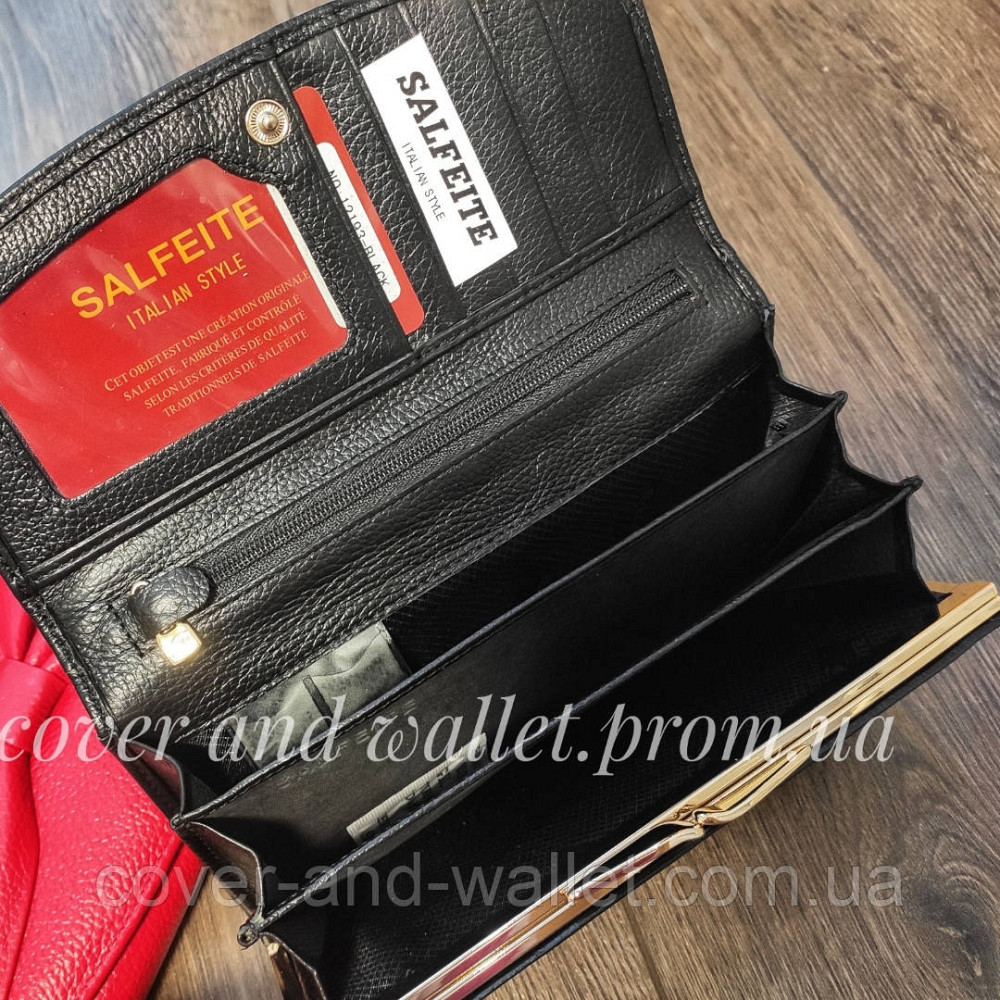 Стильний жіночий гаманець із великим бантом із натуральної шкіри Salfeite Київ - фото 4