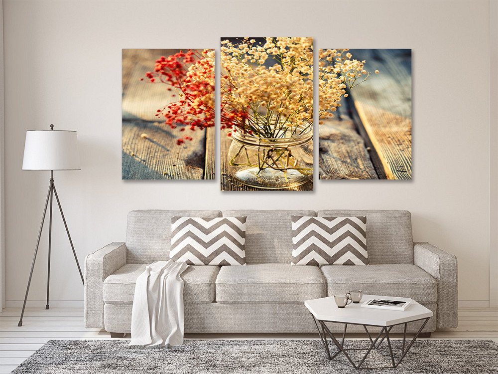 Модульная картина в гостиную / спальню  Декоративна Гіпсофіла Art-655_3 70x130 см Київ - фото 2