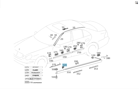 Mercedes-Benz  A2119880178 Кріплення накладки порога E-class W211 E-class S211 Одеса