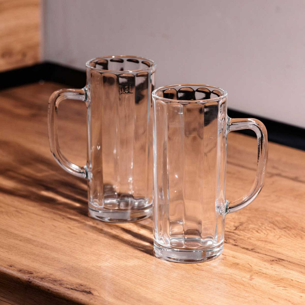 TS Kitchen Набір пивних кухлів 2 штуки по 500 мл скляні прозорі Киев - изображение 4