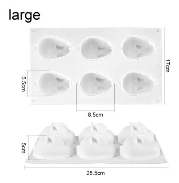 Молд силиконовый Кролики 285 мм на 170 мм белый Киев - изображение 2