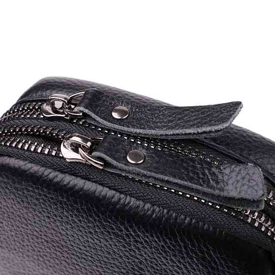 Небольшая слинг сумка для мужчин из натуральной кожи Черный (Vintage) Киев