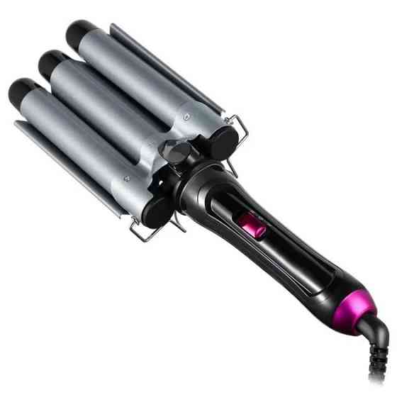 Тройная-плойка для завивки волос с тройным нагревом 65 Вт 220 В Domotec MS-481B с керамическим покрытием ZR-88 Львов