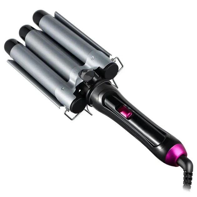 Тройная-плойка для завивки волос с тройным нагревом 65 Вт 220 В Domotec MS-481B с керамическим покрытием ZR-88 Львов - изображение 2