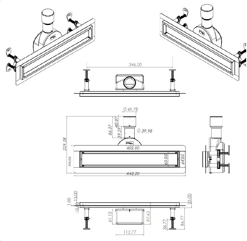 Трап лінійний душовий TILLO TM256-C-40 Тернополь - изображение 8
